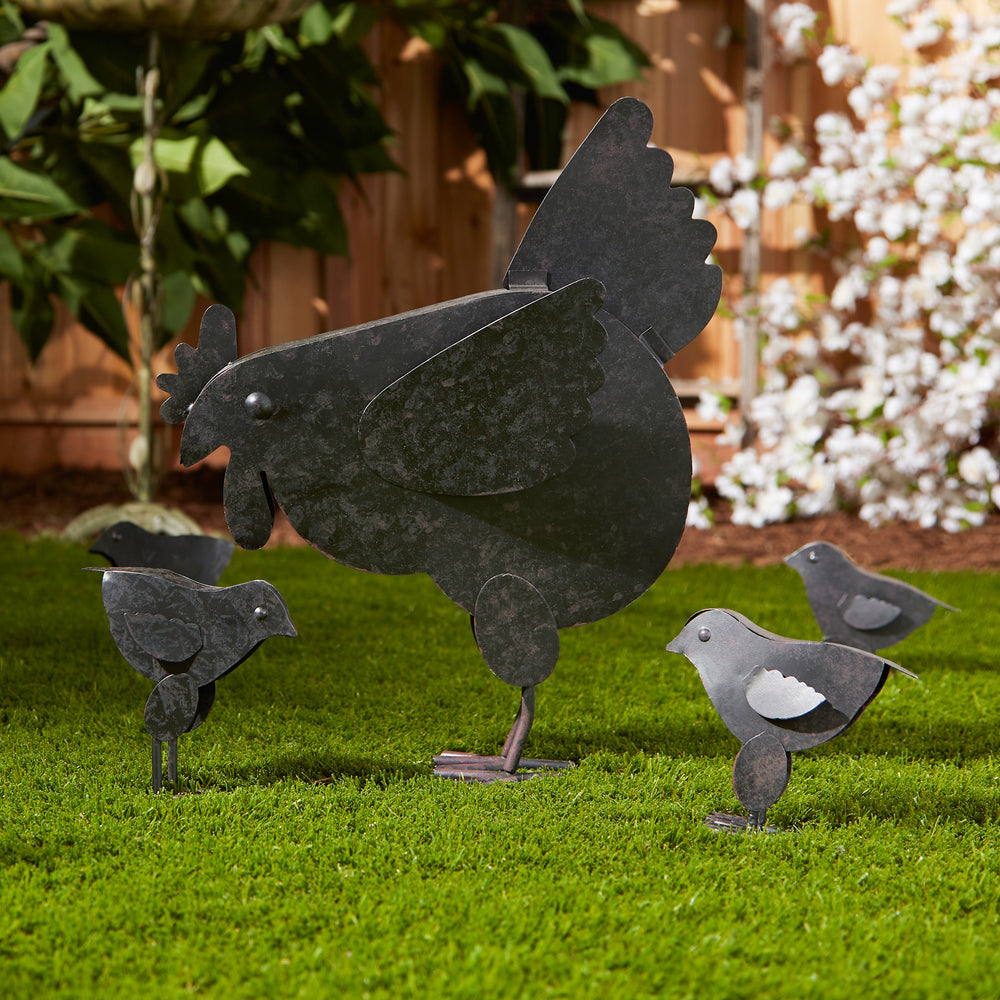 Hen with Chicks Sculpture