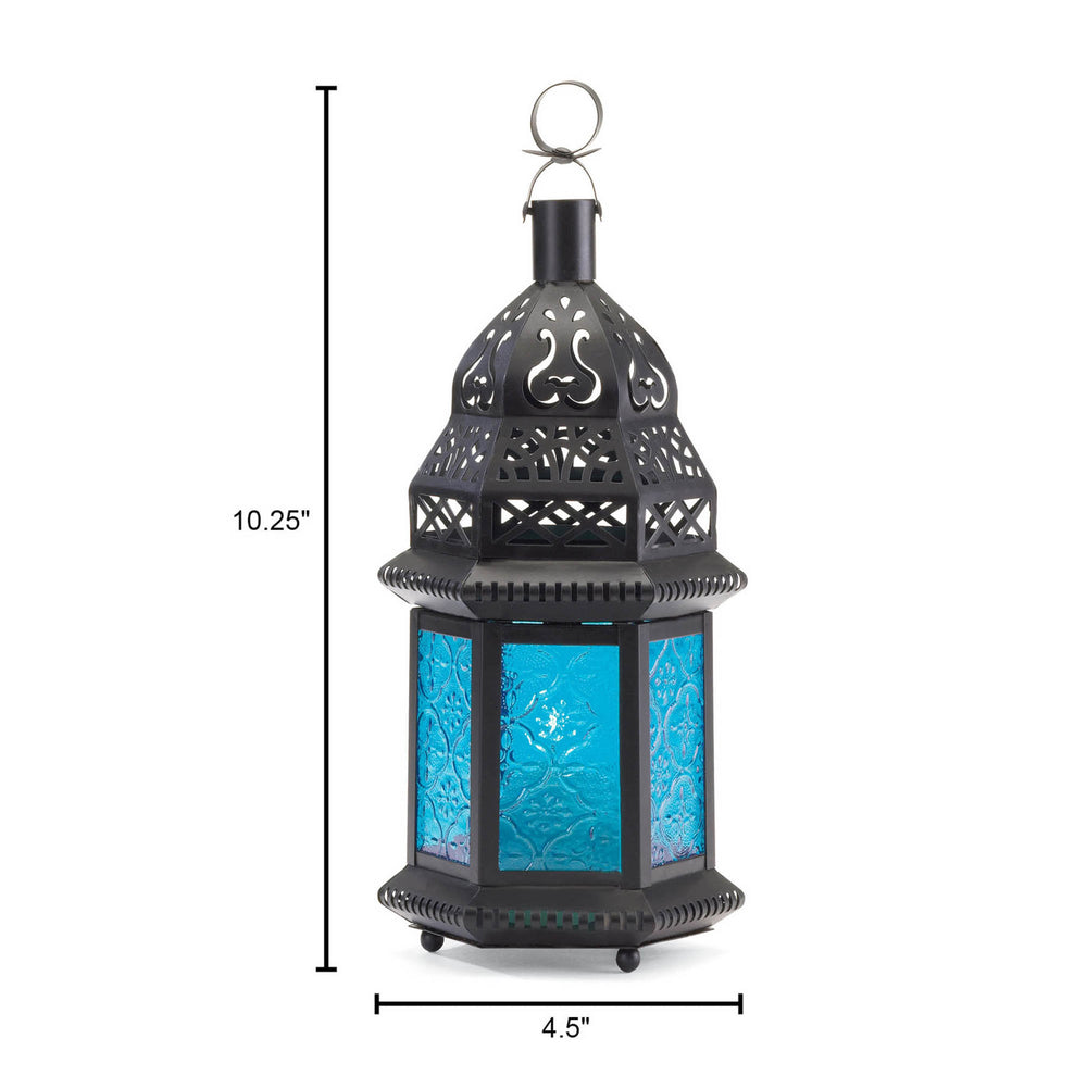 Blue Glass Moroccan Lantern