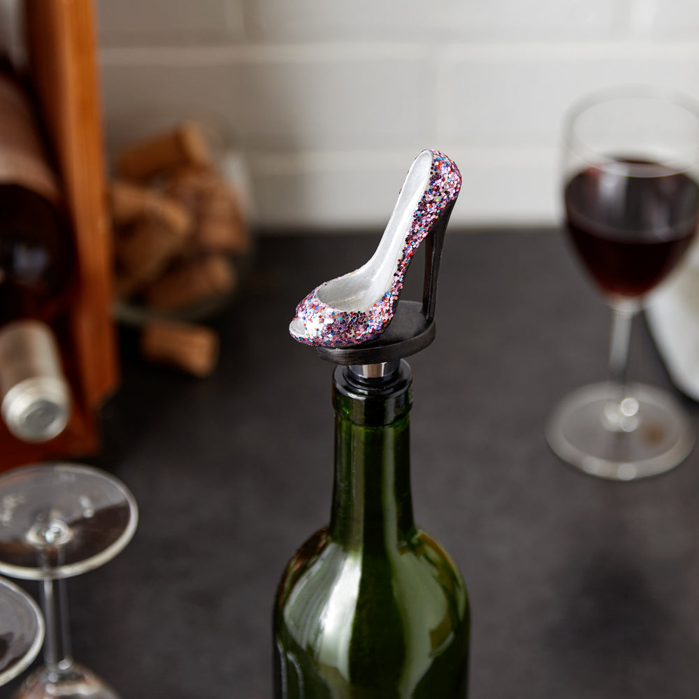 Glitter Shoe Wine Bottle Stopper