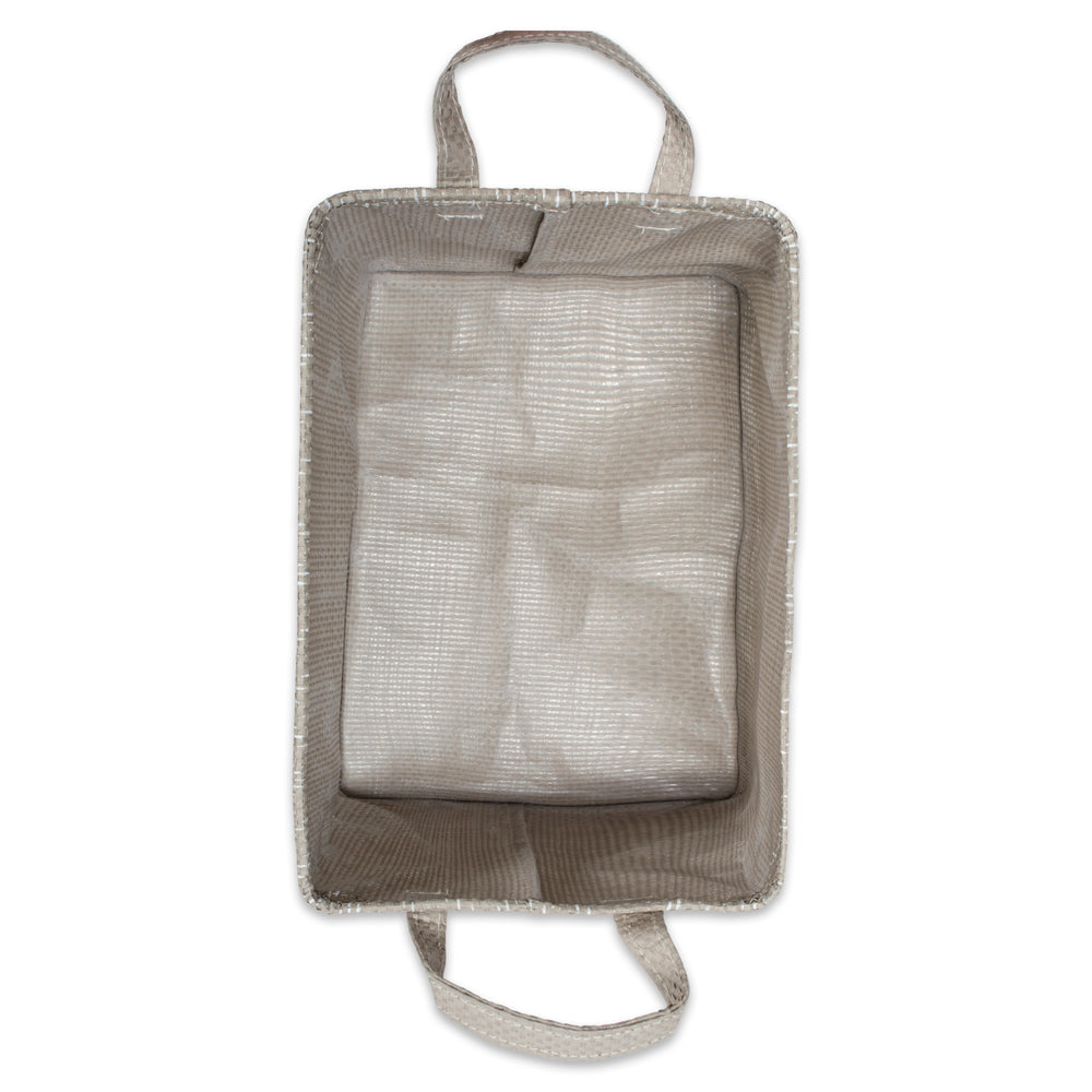 Stone/Cream Tribal Chevron Laundry Bin Large, Set of 2, 16x12.5x9.5