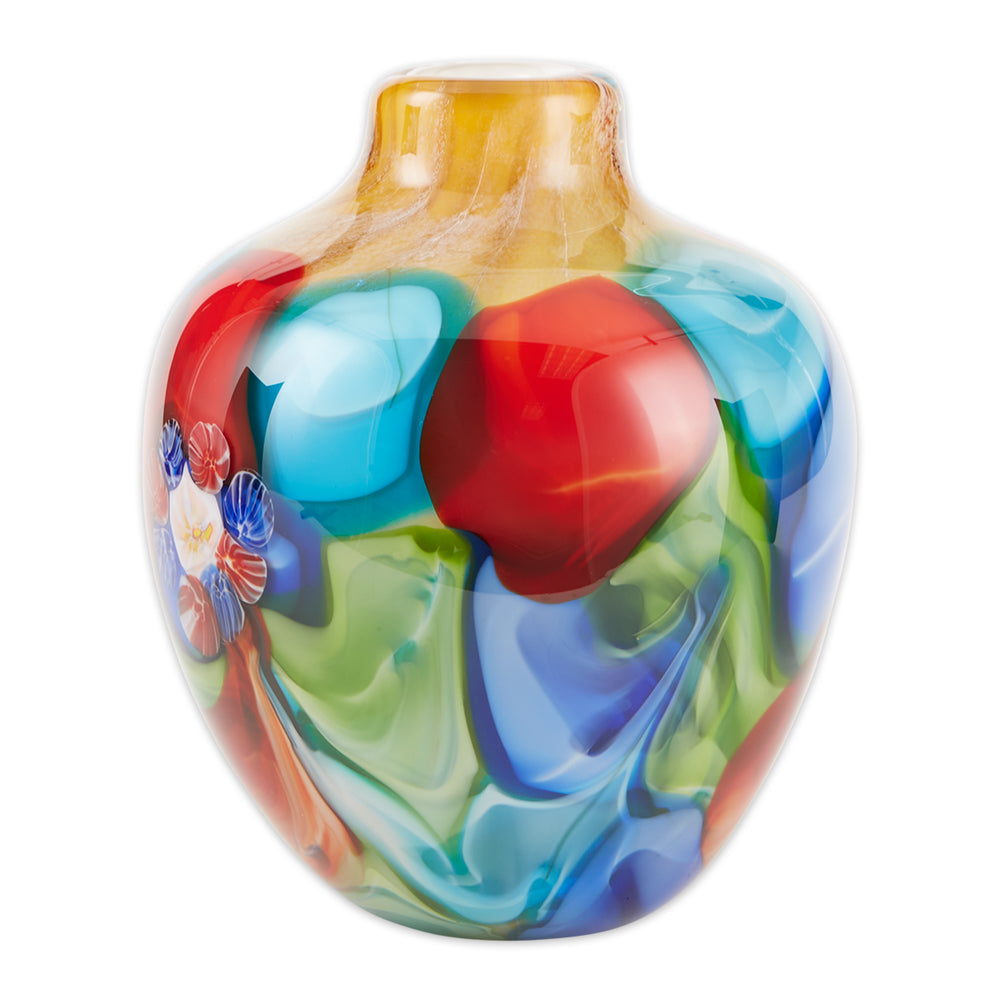 Floral Fantasia Art Glass Vase