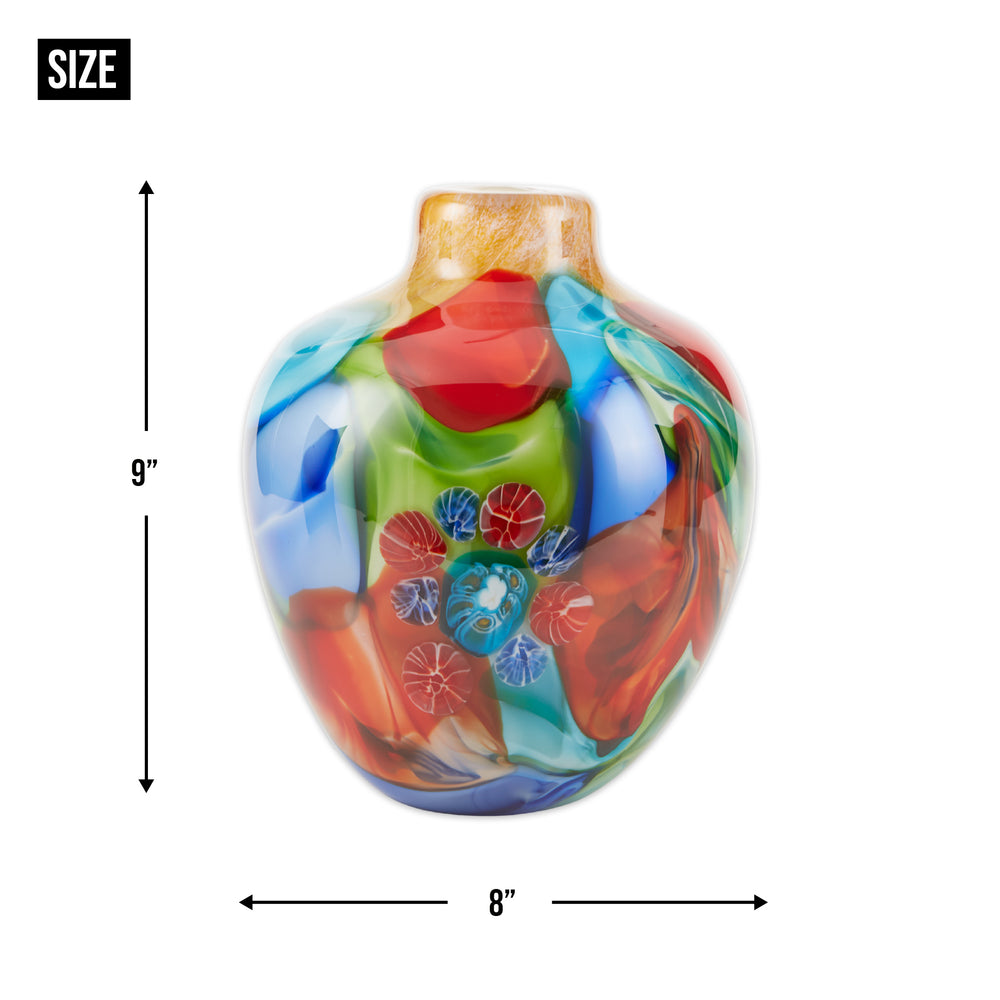 Floral Fantasia Art Glass Vase