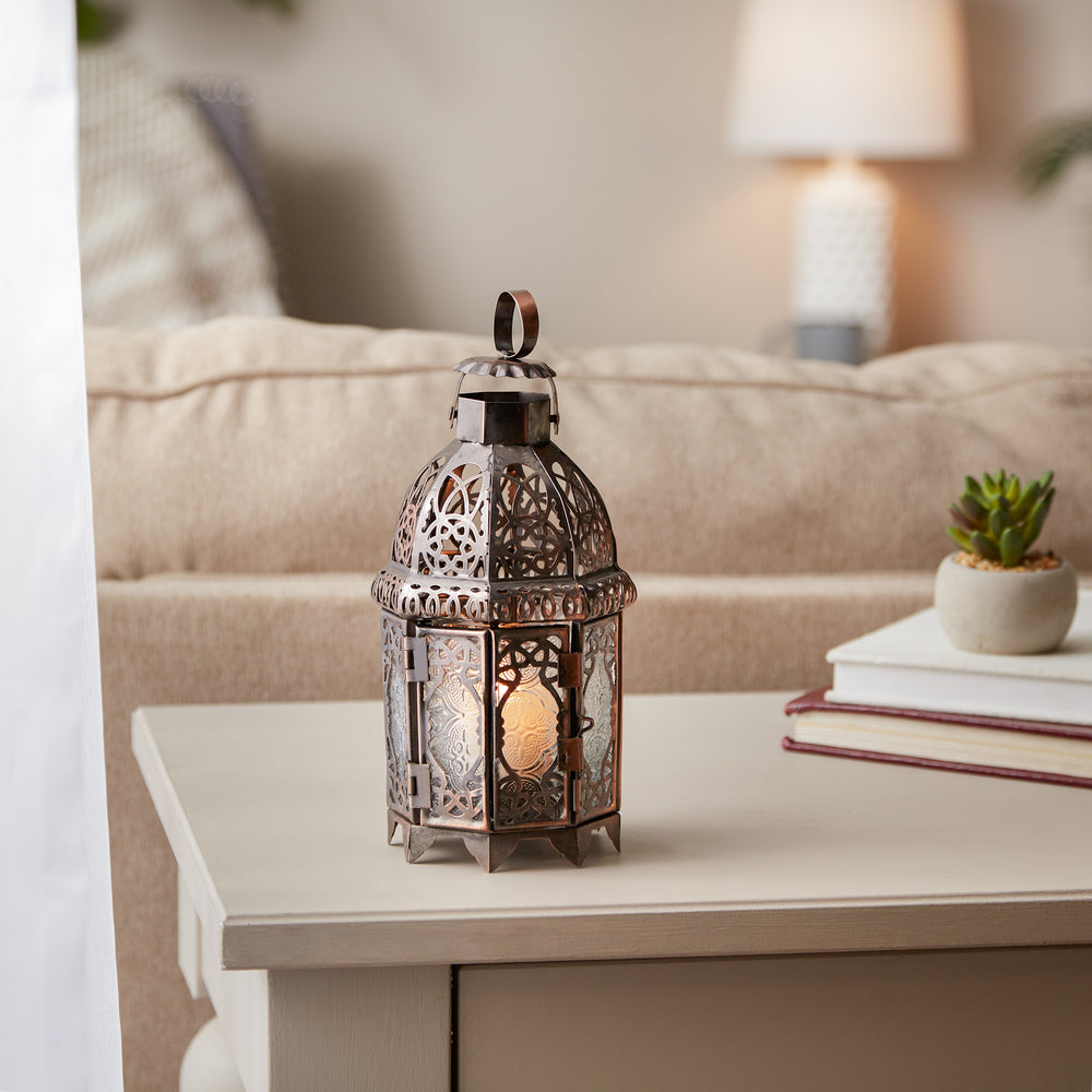 Copper Moroccan Candle Lamp