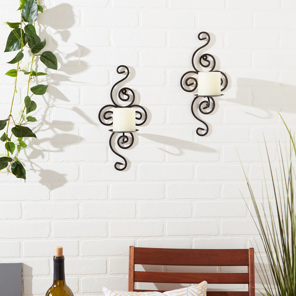 Scrollwork Candle Sconces