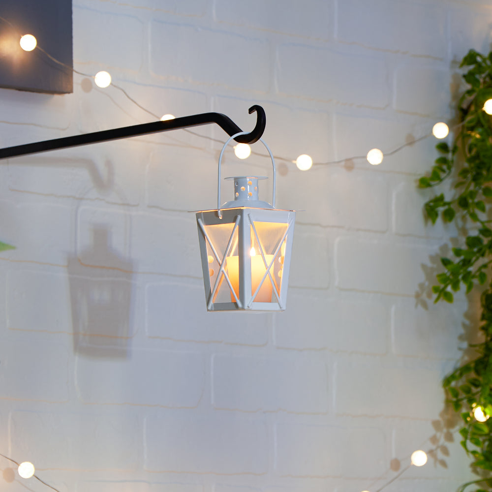 White Railroad Candle Lanterns