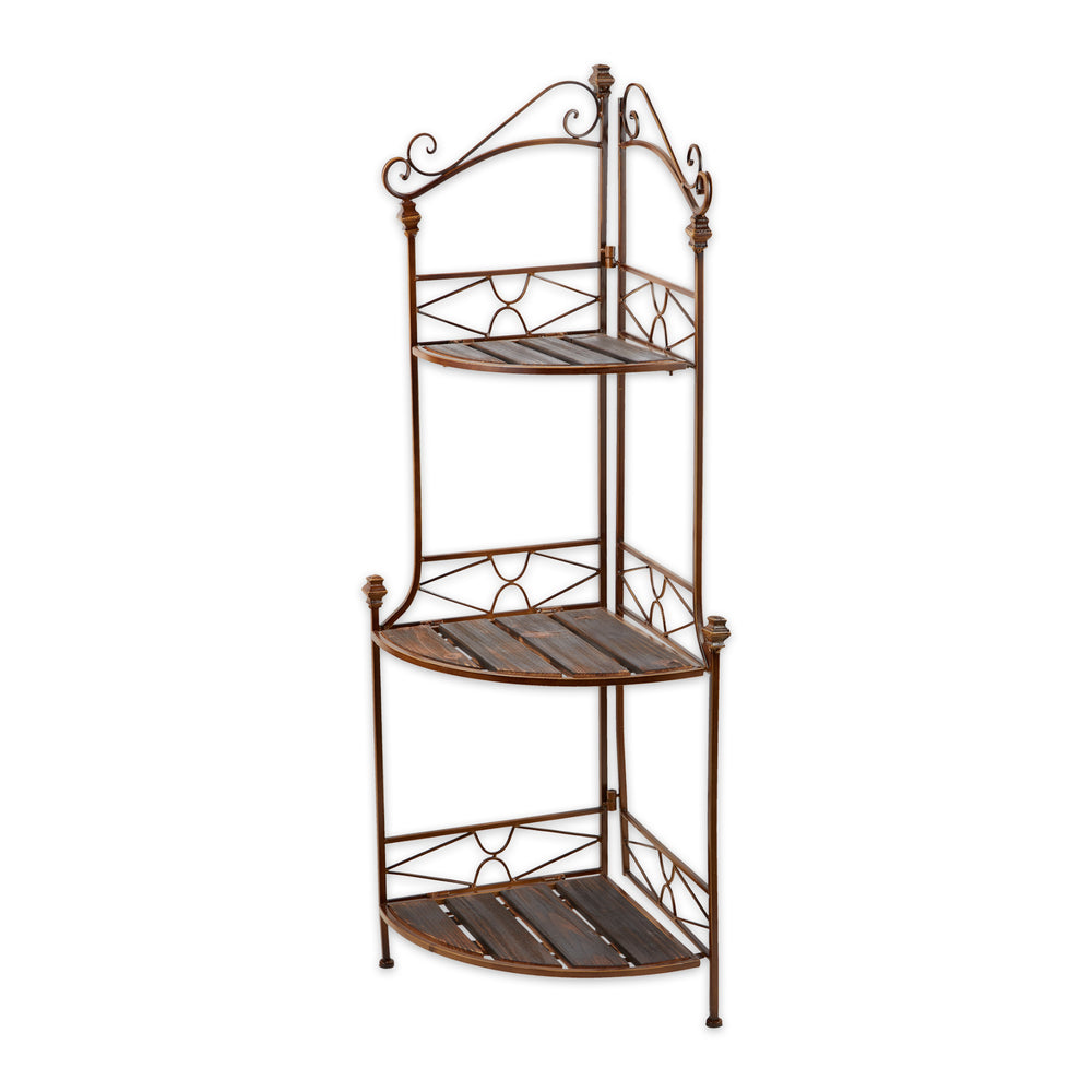 Rustic Corner Bakers Rack