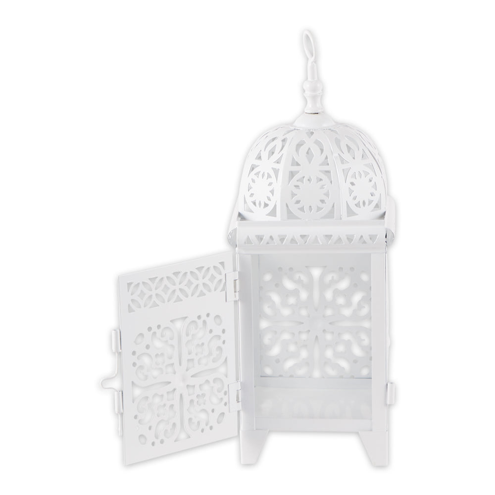 White Scrollwork Candle Lantern