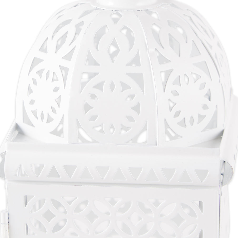 White Scrollwork Candle Lantern