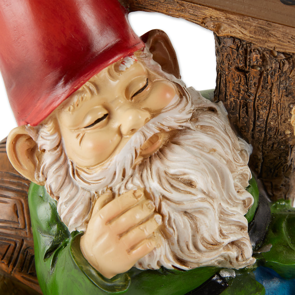 Sleeping Gnome Welcome Solar Statue
