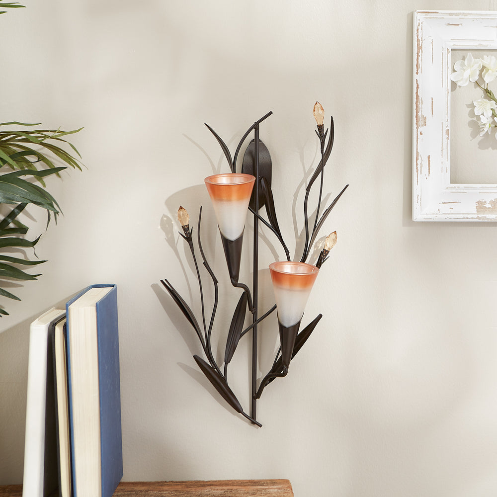 Dawn Lilies Candle Wall Sconce