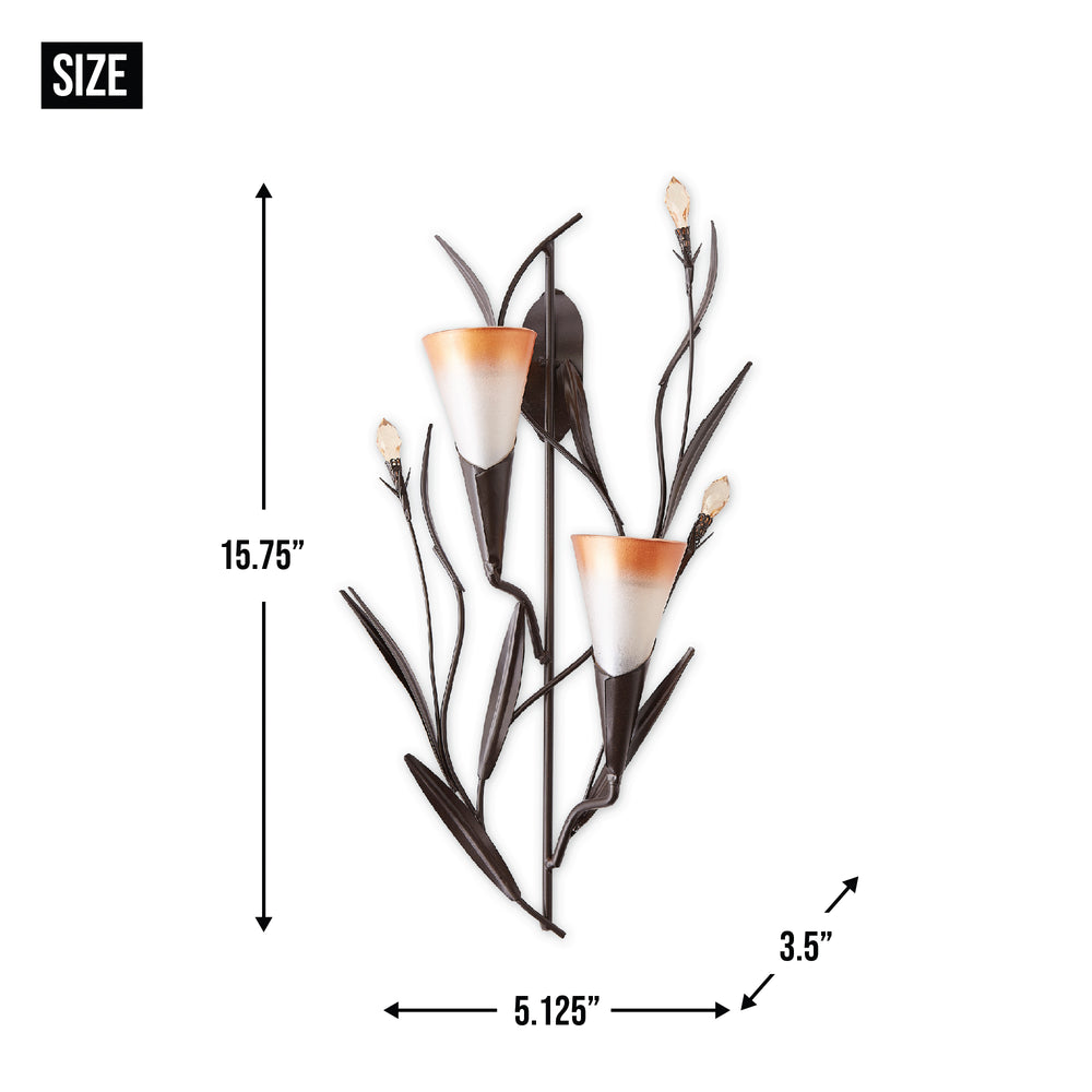 Dawn Lilies Candle Wall Sconce