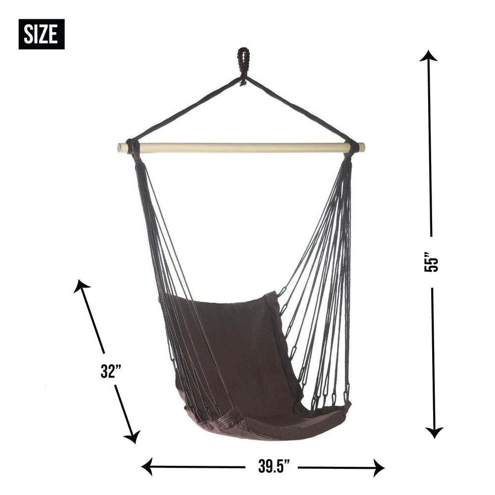 Espresso Cotton Padded Swing Chair