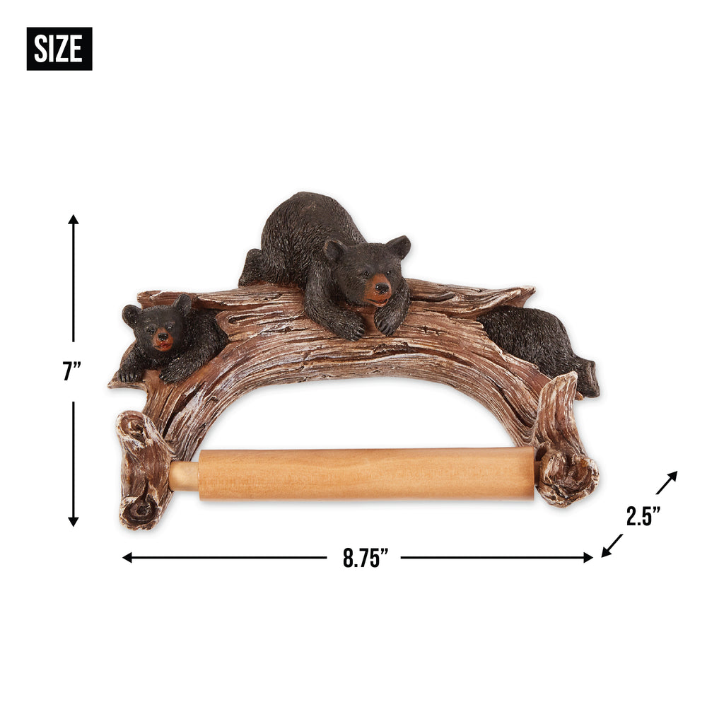 Bears on Log toilet Paper Holder