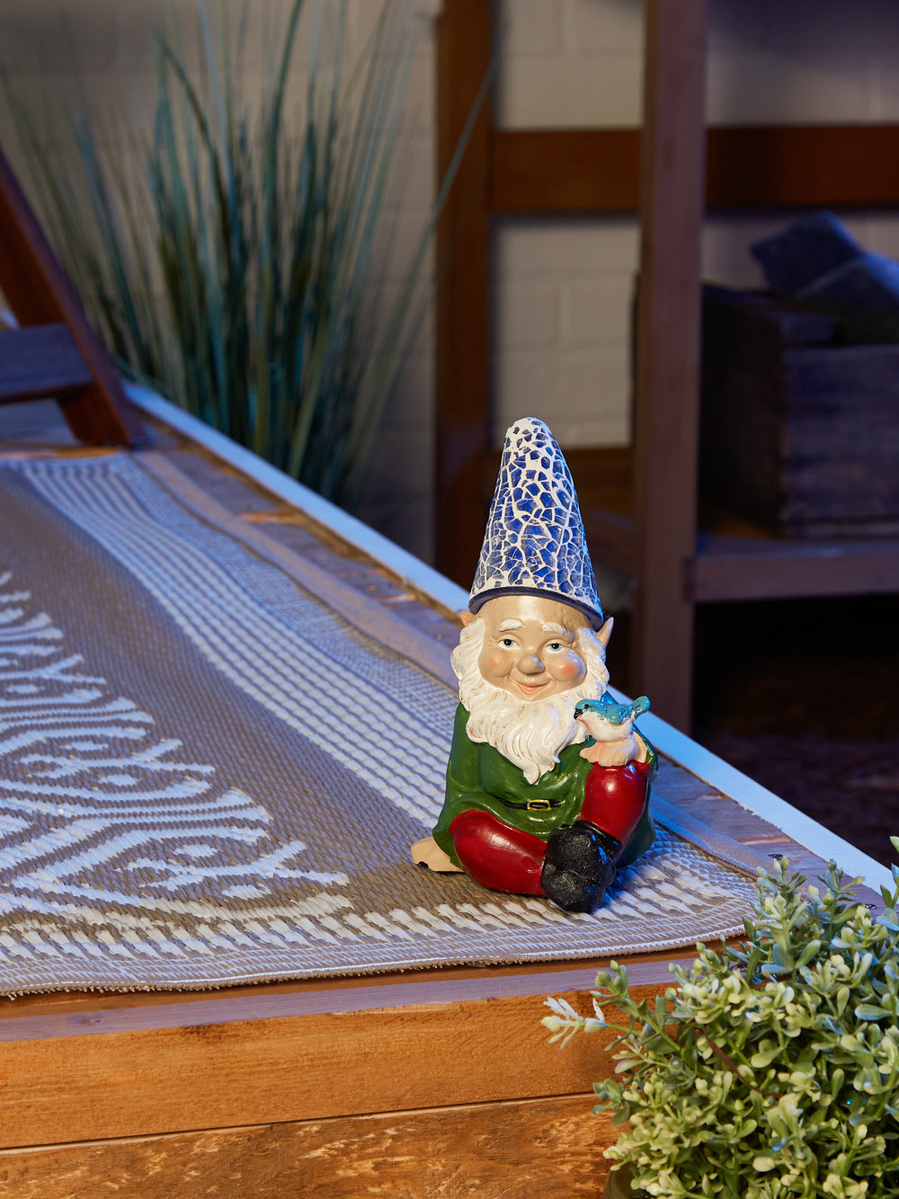 Cheery Gnome Solar Statue