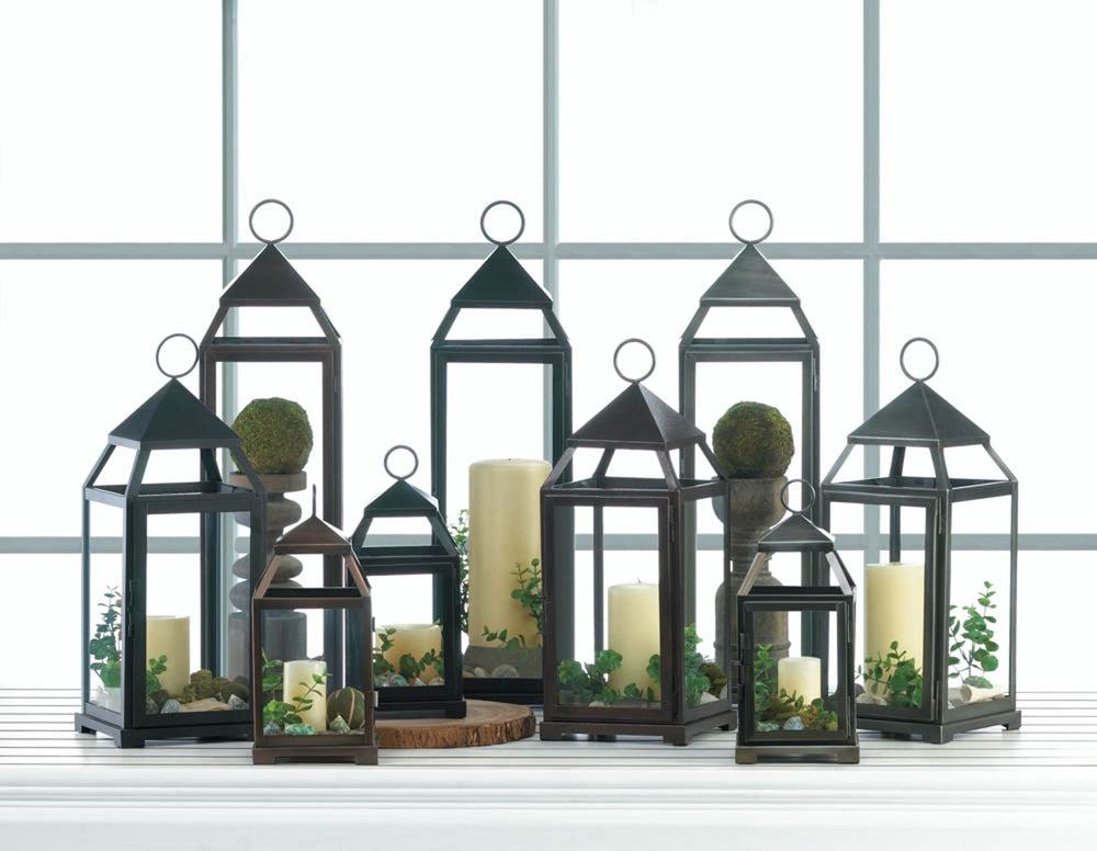 Large Bronze Contemporary Lantern