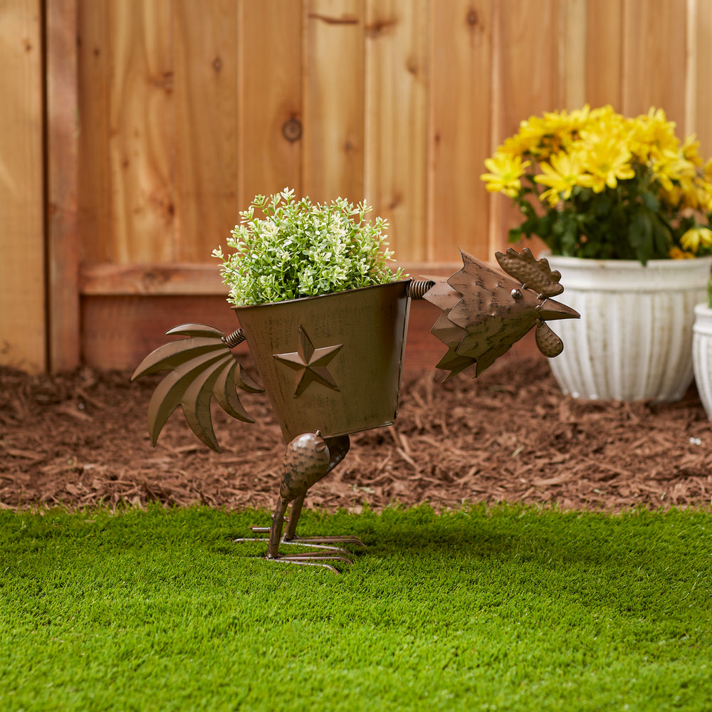 Pecking Rooster Planter