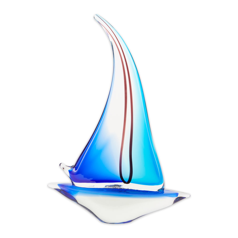Sailor Boat Art Glass Statue