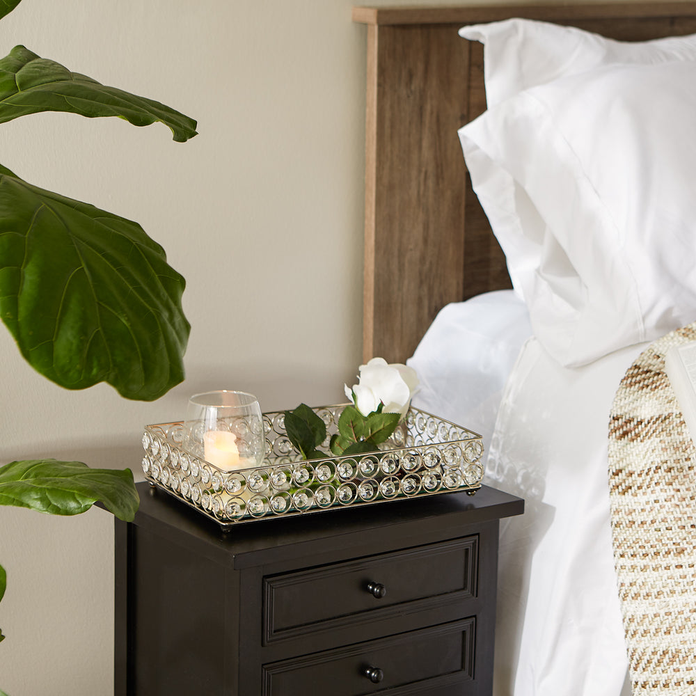 Shimmer Rectangular Jeweled Tray