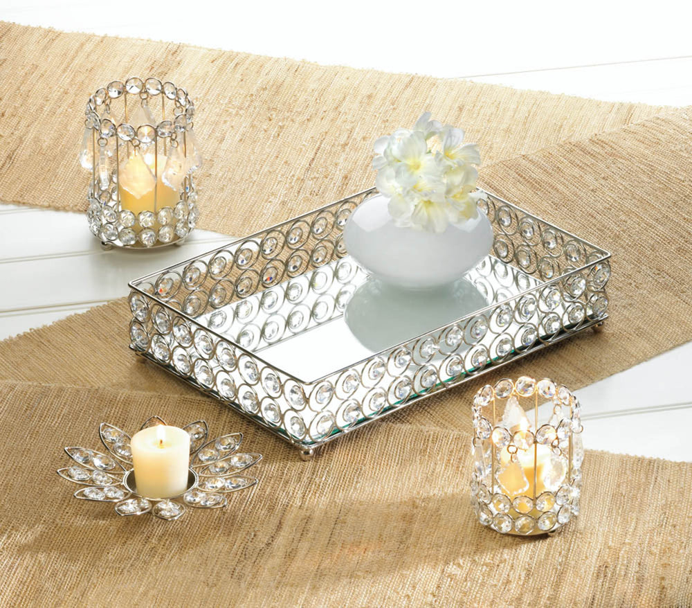 Shimmer Rectangular Jeweled Tray