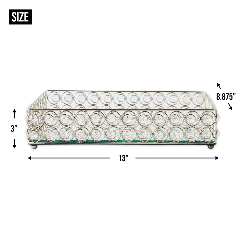 Shimmer Rectangular Jeweled Tray