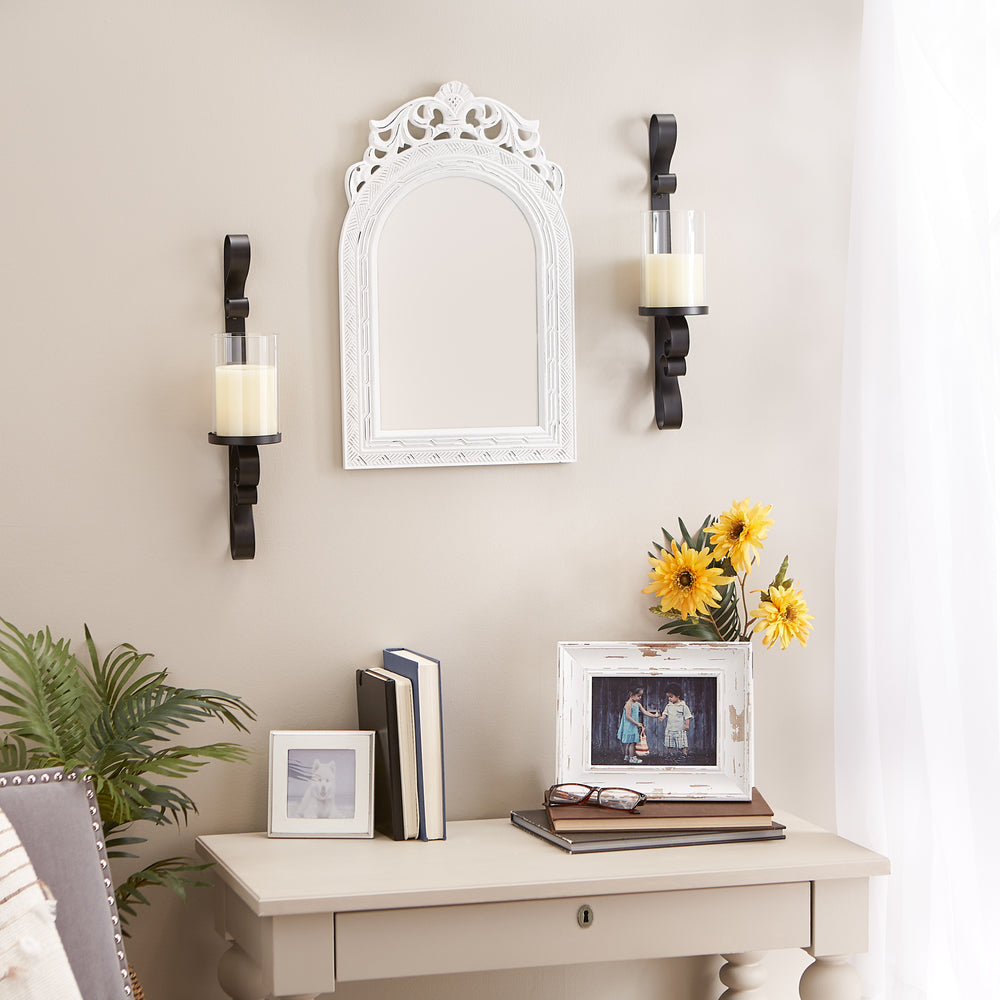 Ornate Candle Sconce Duo