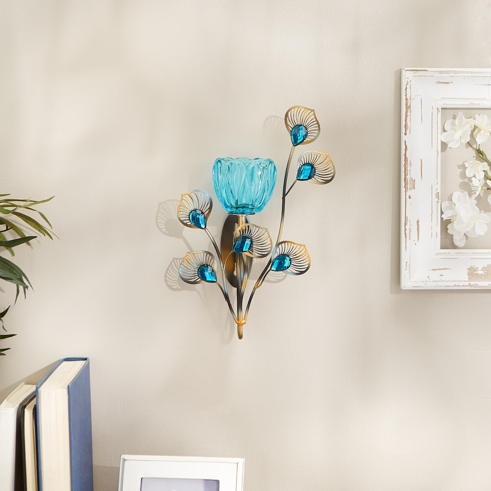 Peacock Blossom Single Sconce