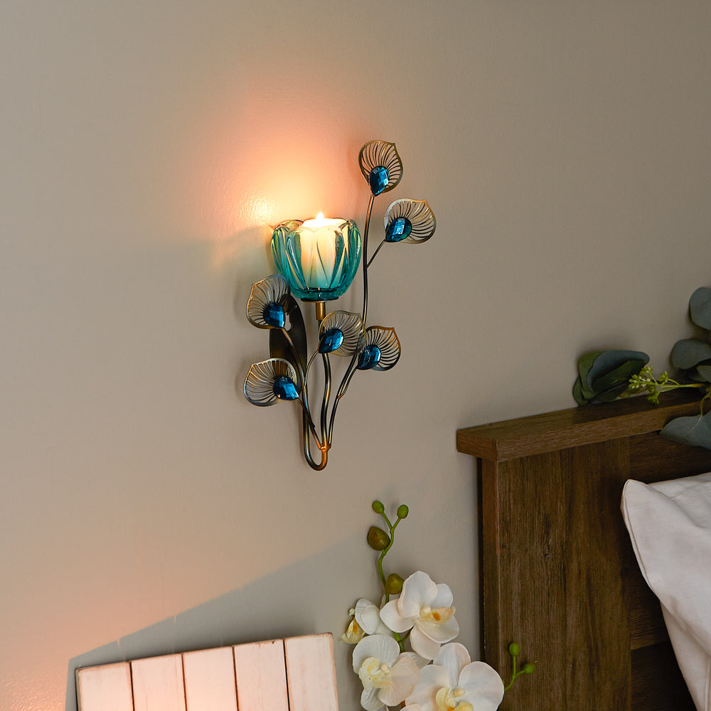 Peacock Blossom Single Sconce