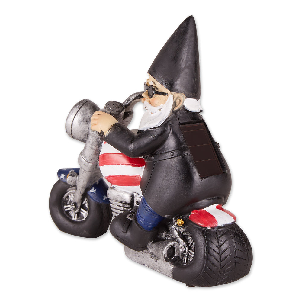 Biker Gnome Solar Statue