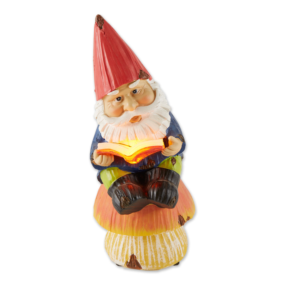 Bookworm Gnome Solar Statue