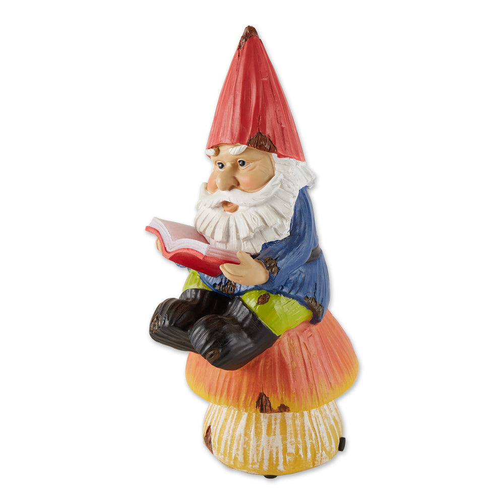 Bookworm Gnome Solar Statue