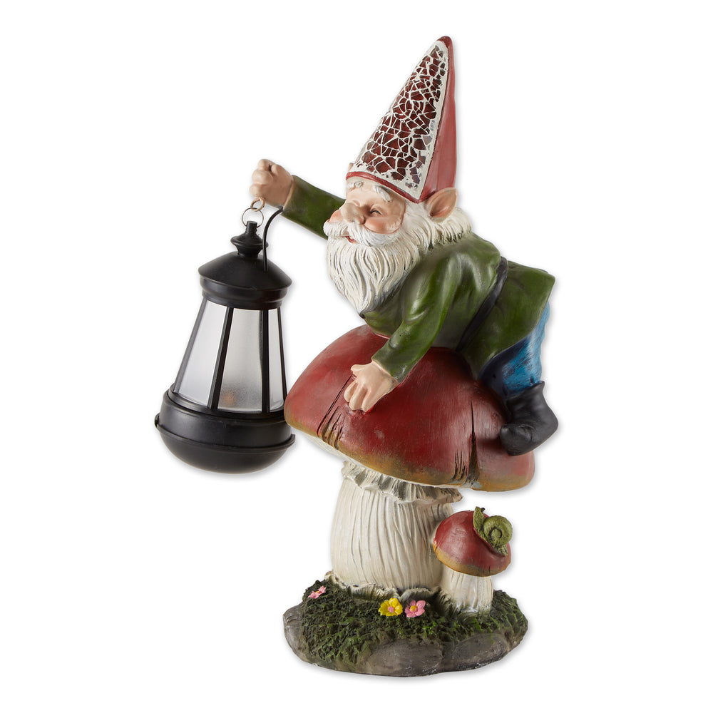 Gnome on Mushroom Solar Statue