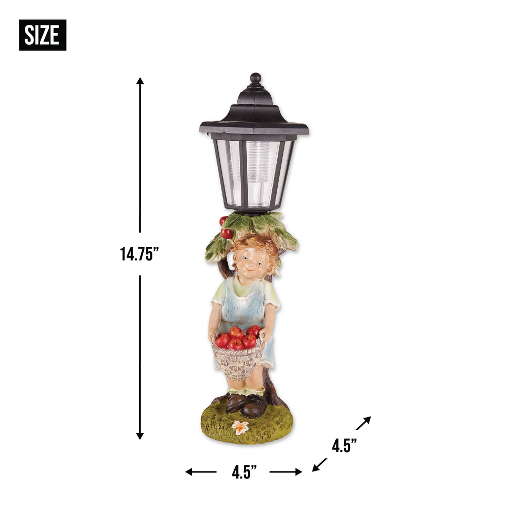 Apple Basket Solar Street Light Statue