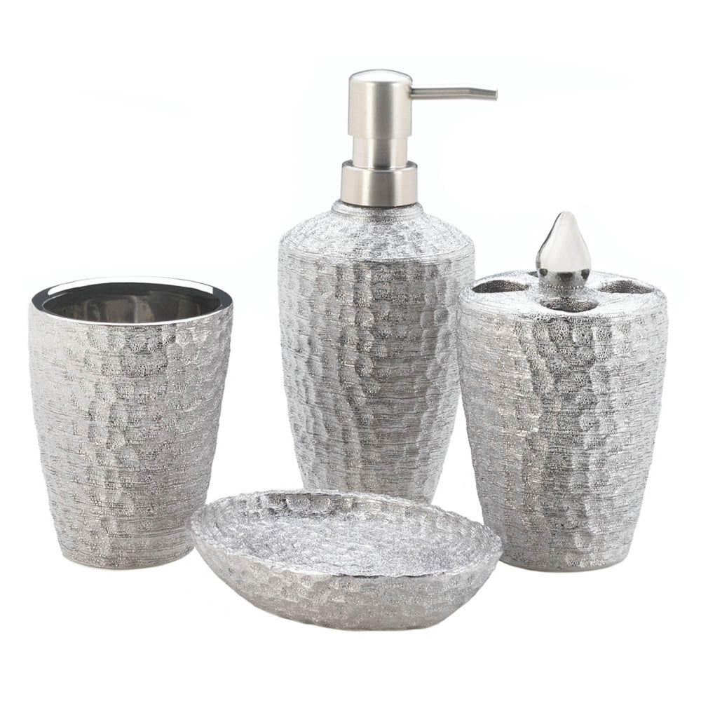 Hammered Silver Texture Bath Accessories – Zingz Home