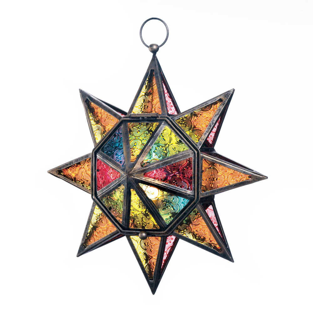 Multi Faceted Colorful Star Lantern