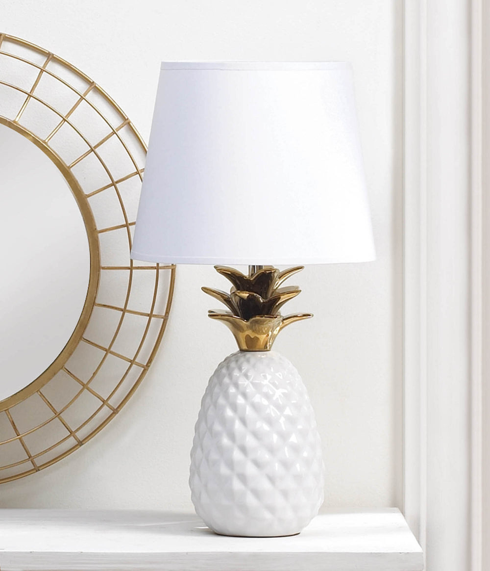 Gold Topped Pineapple Lamp