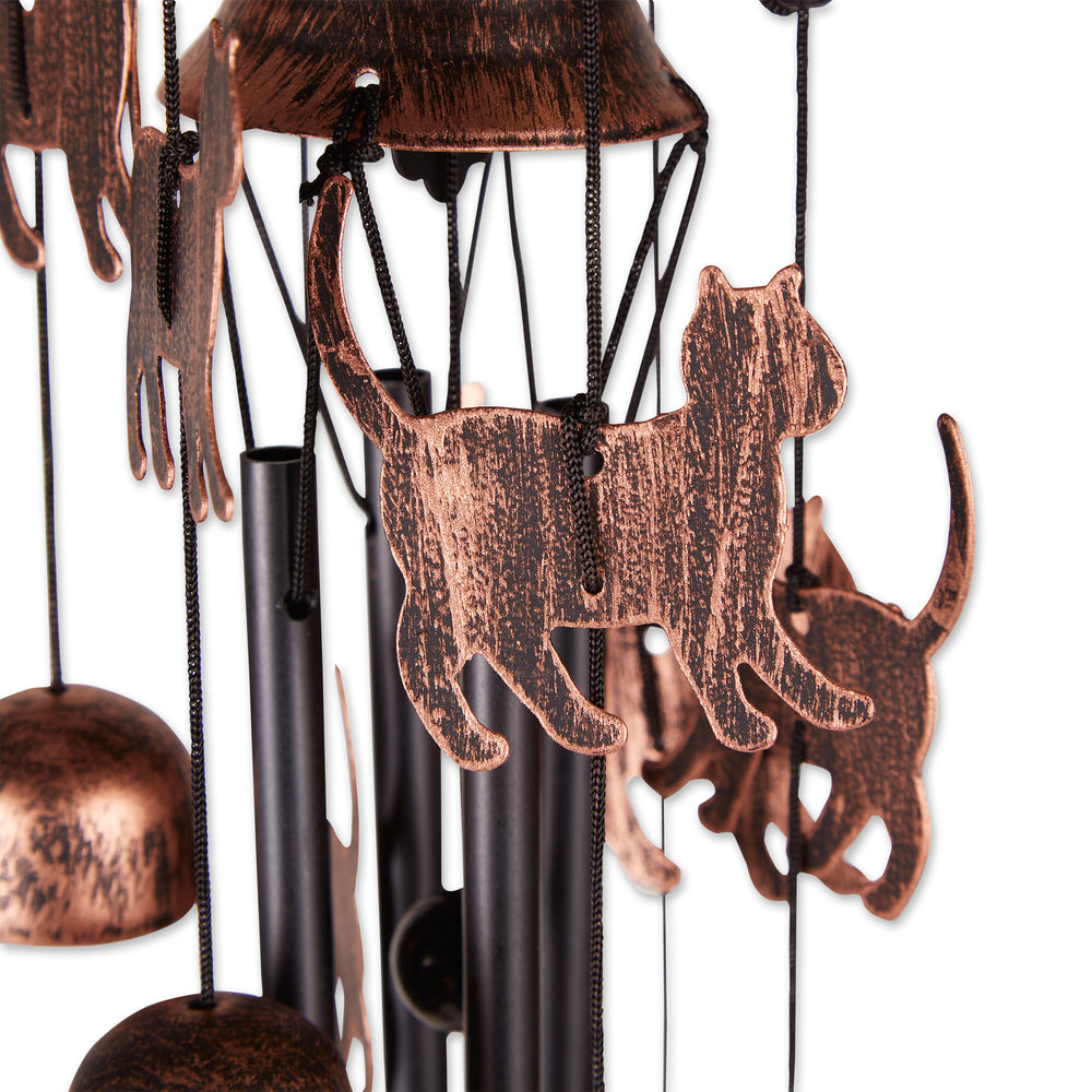 26 Bronze Cats Wind Chimes