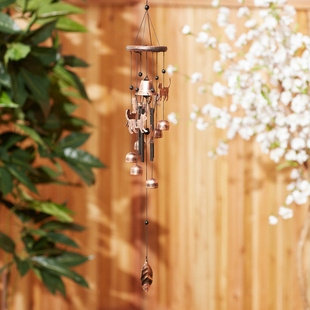 26 Bronze Cats Wind Chimes