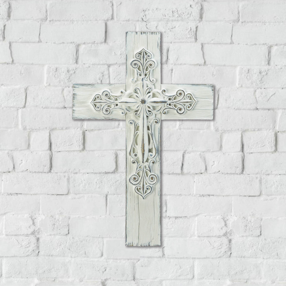 Ornate Whitewashed Cross