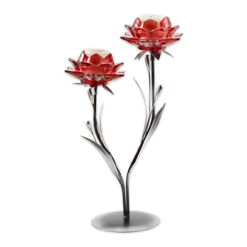 Beautiful Red Flowers Candleholder