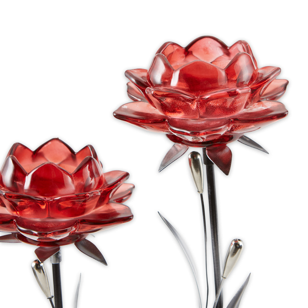 Beautiful Red Flowers Candleholder