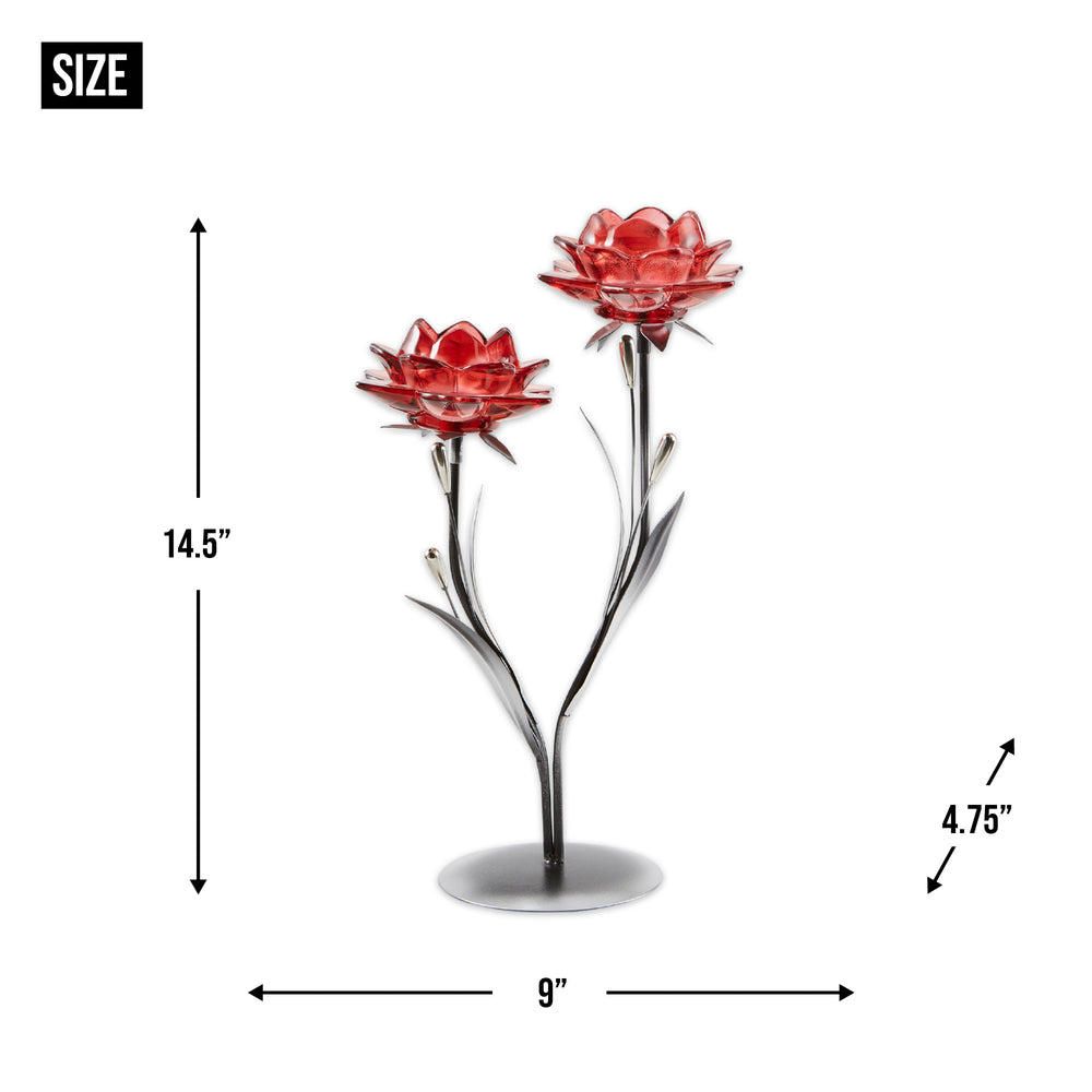 Beautiful Red Flowers Candleholder