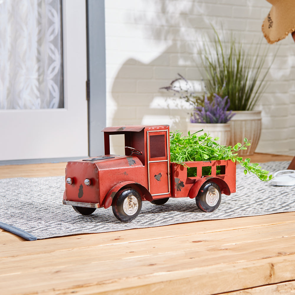 Red Truck Solar Light Planter