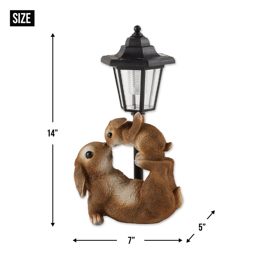 Adorable Mom & Baby Rabbit Solar Lamp