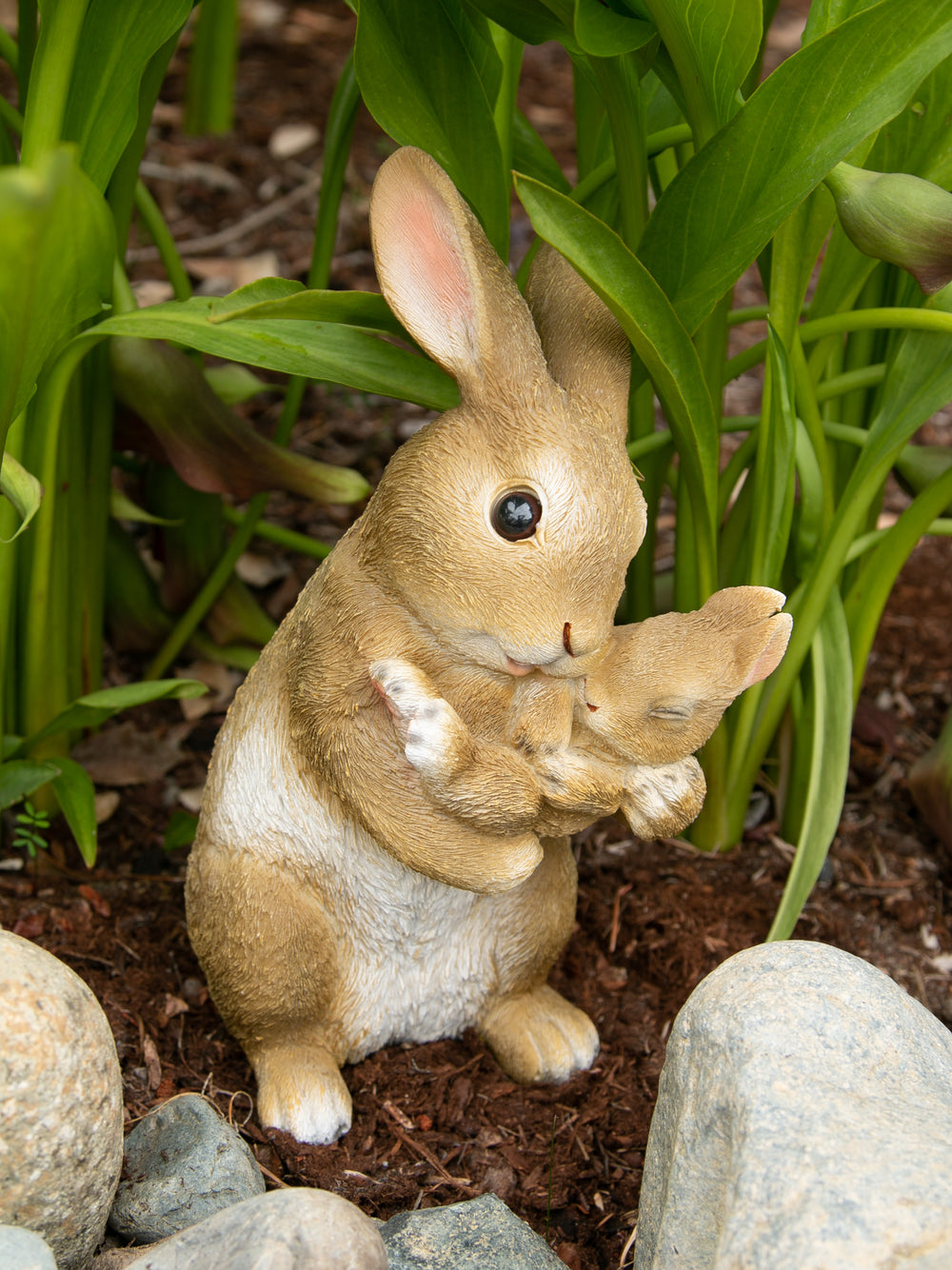 Zingz & Thingz 7 in. x 6 in. x 10 in. Mom and Baby Rabbit Figurine