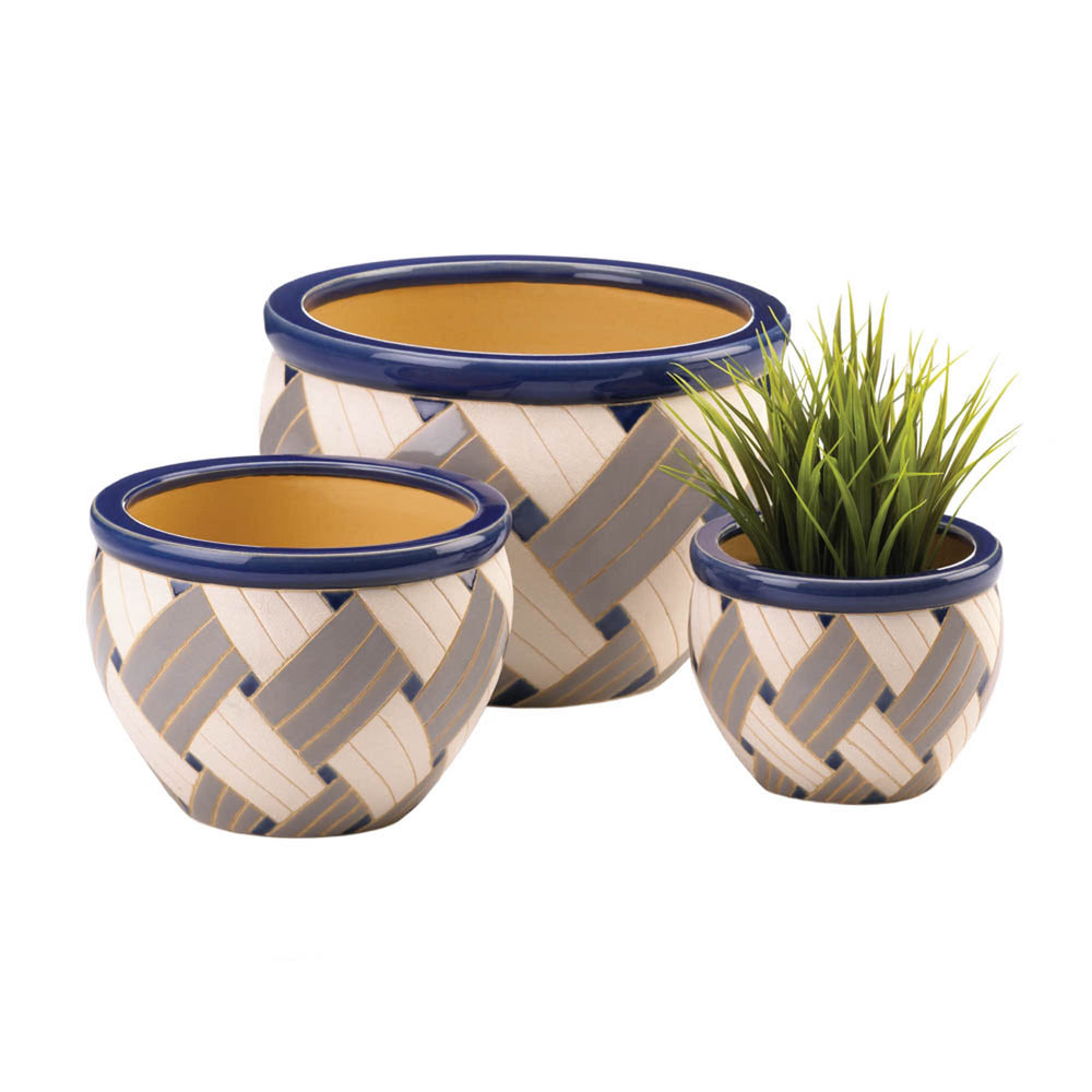 Geo Print Planter Trio