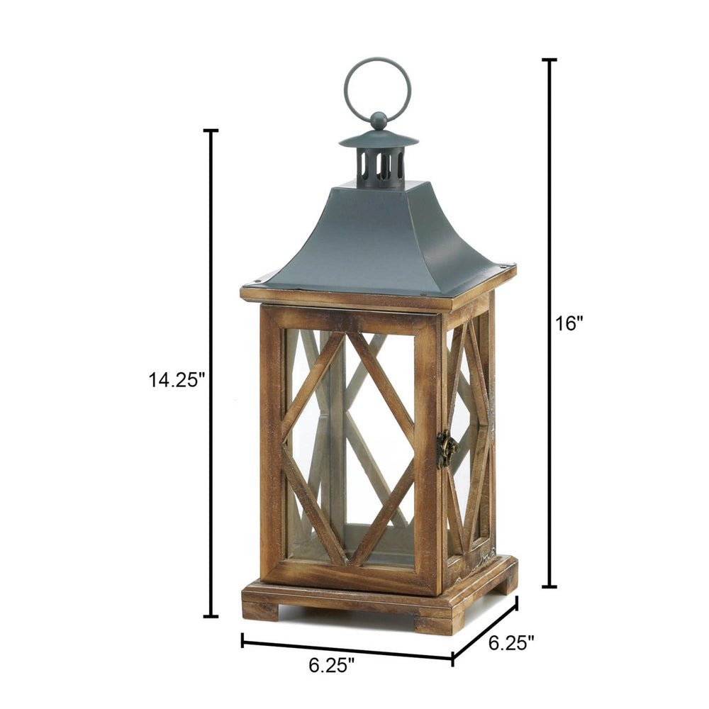 Wooden Diamond Lattice Lantern