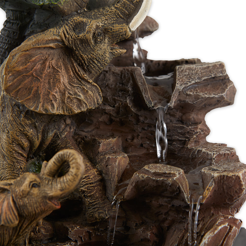 Elephant Family Tabletop Fountain