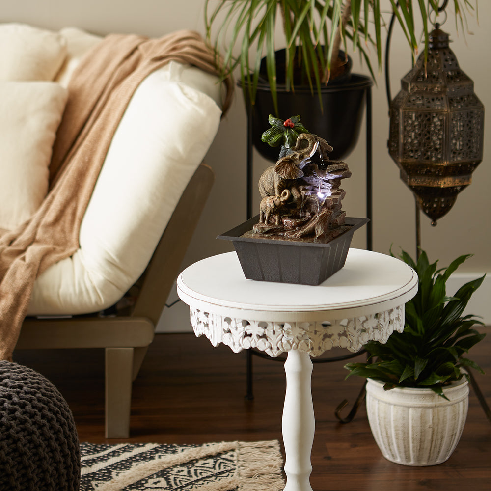 Elephant Family Tabletop Fountain