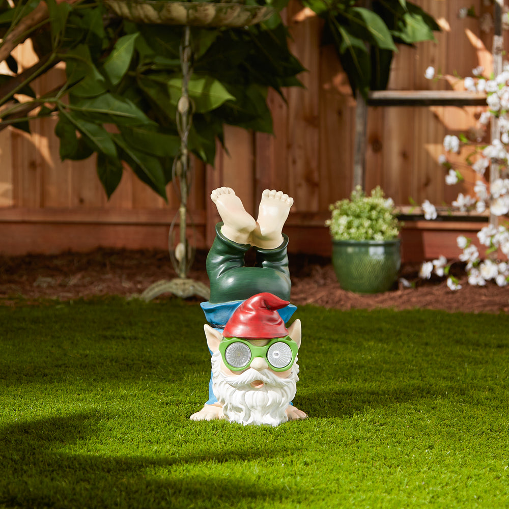 Handstand Solar Gnome Figurine
