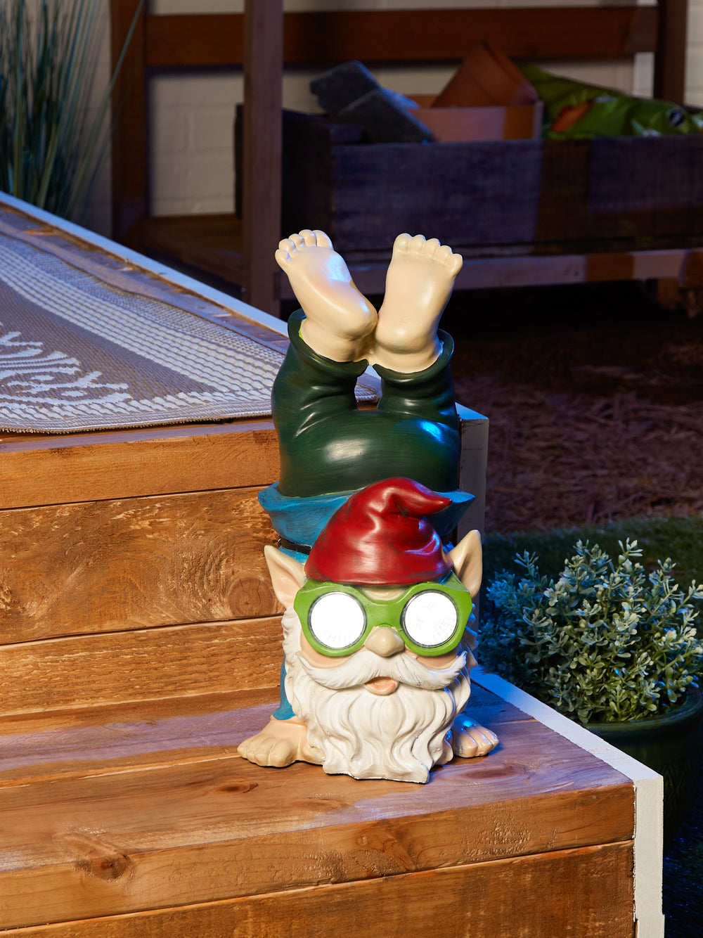Handstand Solar Gnome Figurine